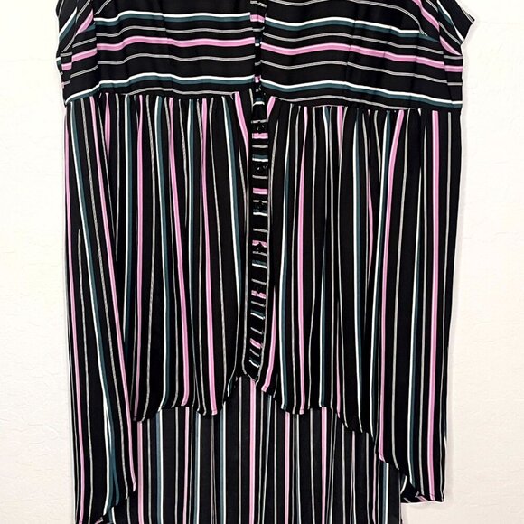 Torrid Hi Low Sheer Sleeveless Stripe Georgette Tunic 2 2X 18/20 - Picture 5 of 8